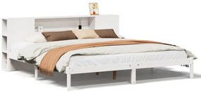 3322823 vidaXL Легло с етажерка за книги, без матрак, 180x200 см, бор масив