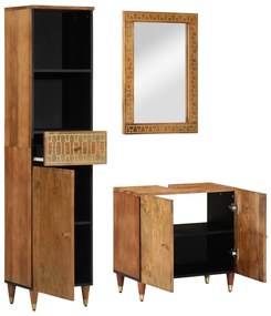 3206322 vidaXL Комплект мебели за баня, 3 части, масивна мангова дървесина