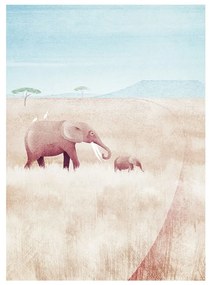 Плакат 30x40 cm Elephants - Travelposter