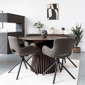 Кръгла сгъваема трапезна маса с дъбов плот ø 120 cm Osaka – House Nordic
