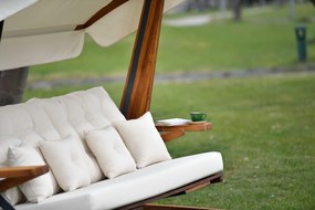Градински троен люлеещ се стол Luna Deluxe 2600, цвят Бежов