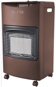 Газова печка за отопление ELITE EGH-1403, 4.2 kW, До 35 м2, 3 kPa, Пиезо запалване, ODS сензор, Защита при падане/накланяне/угасване на пламъка, Кафяв