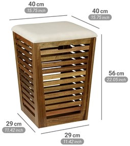 Дървен кош за пране в тъмно естествен цвят 55 l Fondi – Wenko