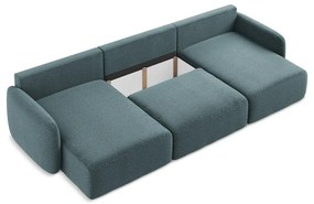 Тюркоазен разтегателен ъглов диван с място за съхранение Kalena – Makamii