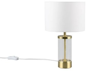 Настолна лампа в златисто с текстилен абажур (височина 33,5 cm) Grazia - Trio