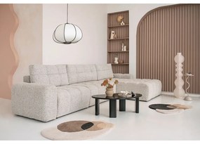 Бежов разтегателен модулен ъглов диван с място за съхранение (десен ъгъл) Lulu – Miuform