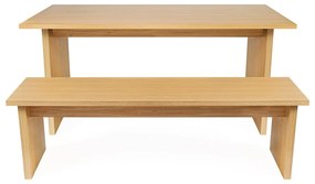 Маса за хранене с дъбов плот 90x160 cm Stripe - Woodman