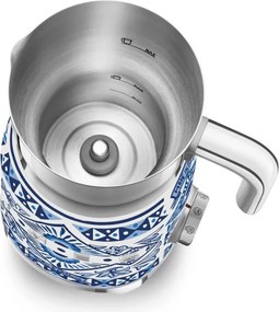 Уред за разпенване на мляко Smeg Dolce & Gabbana MFF01DGBEU, 500 W, 600 мл, Автоматично изключване, Без BPA, Средиземноморско синьо