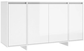 809599 vidaXL Бюфет бял гланц 135x41x75 см инженерно дърво