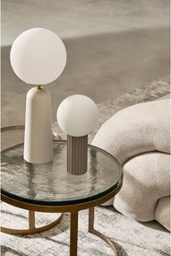 Бяла метална настолна лампа със стъклен абажур (височина 51 cm) Delphine – Bizzotto