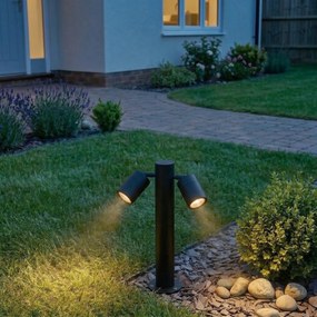 Подова лампа за външен монтаж черна 45 см IP44 регулируема 2-светлинна - Duo