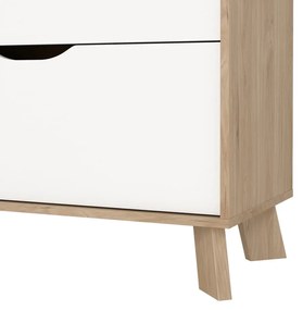 Скрин от дъбов декор в бял и естествен цвят 79x92x40 cm Ikast – Tvilum