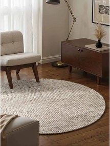 Бежов/в естествен цвят ръчно изработен вълнен кръгъл килим ø 160 cm Lyon Beans – Elle Decoration