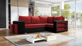 Ъглов диван Milano-Black-Red-Right