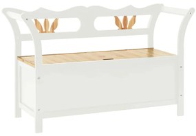351774 vidaXL Пейка бяла 107x45x75,5 см масивна ела