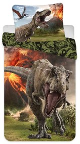 Единично памучно детско спално бельо 140x200 cm Jurassic World "Volcano" – Jerry Fabrics