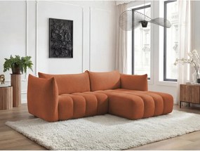 Оранжев ъглов диван от прежда с примки от букле (десен ъгъл) Azra – Bobochic Paris