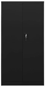 335972 vidaXL Заключващ се шкаф, черен, 90x40x180 см, стомана
