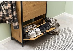 Накланяща се стойка за обувки от дъбов декор в естествен цвят Seaford – Actona