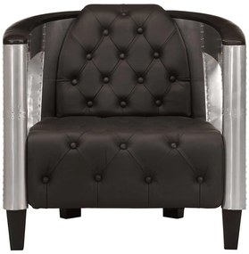 247795 vidaXL Фотьойл Aviator, черен, естествена кожа