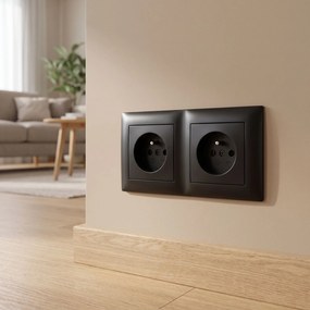 Двойна рамка за контакти OSTE JNH014-2F Black