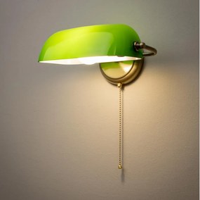 Brilagi - Настенна лампа BANK OFFICE 1xE27/60W/230V месинг/зелена