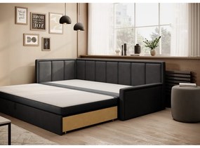 Тъмносив шенилов сгъваем/с място за съхранение диван 214 cm Fulgeo – ELTAP