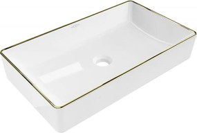Mexen Nadia мивка върху плот 62 x 35 cm, бяла/златен ръб - 21616005