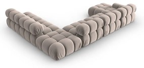 Светлокафяв кадифен модулен ъглов диван (десен ъгъл/U форма) Bellis – Micadoni