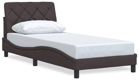 3310562 vidaXL Рамка за легло без матрак, тъмнокафява, 80x200 см, плат