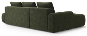 Зелен кадифен сгъваем/с място за съхранение ъглов диван (ляв ъгъл) Linz – Cosmopolitan Design