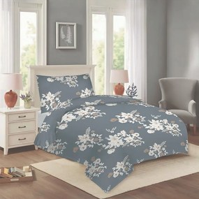 Сиво единично памучно спално бельо 140x200 cm Korin – Cotton House