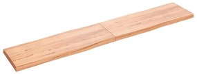 363987 vidaXL Плот за маса светлокафяв 220x40x(2-6) см обработен масивен дъб