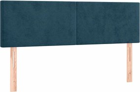 345802 vidaXL Горни табли за легло, 2 бр, тъмносини, 72x5x78/88 см, кадифе