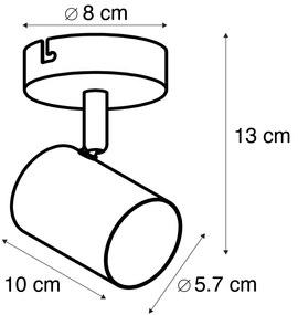 Интелигентен прожектор черен вкл. WiFi GU10 регулируем - Jeana