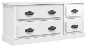 816450 vidaXL ТВ шкаф бял гланц 100x35,5x45 см инженерно дърво