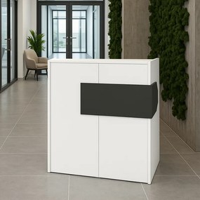 Aloha TopMebel меламиново бюро за рецепция с LED в бял - антрацит цвят 95,5x40x110.3cm.
