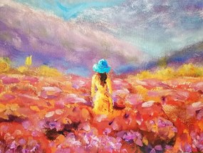 Картина на платно – Момиче в жълта рокля