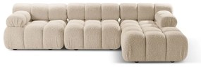 Бежов модулен ъглов диван от букле (десен ъгъл) Bellis – Micadoni Home