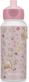 Светлорозова пластмасова детска бутилка 400 ml Fairy Garden by Little Dutch – Mepal