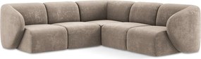Светлокафяв шенилов ъглов диван Lani – Makamii