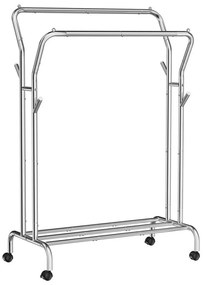Мобилна стойка за дрехи LINEA сребриста