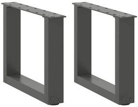 4013130 vidaXL Крака за масичка за кафе, U-образни, 2 бр., антрацит, 30x(30-31) см, стомана