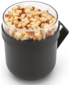 Чаша за супа с капак Brabantia Make&Take 1006293, 600+180 мл, Винтов капак, Без BPA, Тъмносив