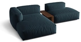 Тъмносин модулен ъглов диван (ляв ъгъл) Martina – Micadoni Home