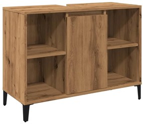 857136 vidaXL Шкаф за мивка Artisan Oak 80x33x60 cm Инженерна дървесина