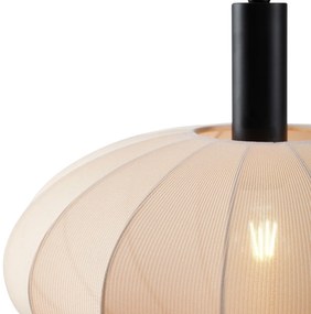 Japandi висяща лампа черна с кафяв текстилен абажур 3 светлини - Bida