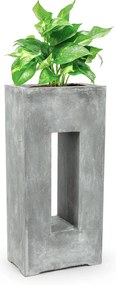 Blumfeldt Airflor, саксия за цветя, 45 x 100 x 27 см, фибростъкло, интериор и екстериор, светлосив цвят