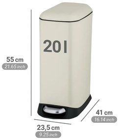 Кремаво стоманено кошче за боклук с педал 20 l Design – Wenko