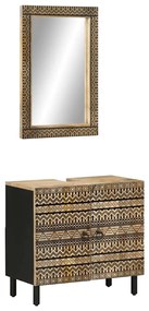 3310129 vidaXL Комплект мебели за баня, 2 части, масивна мангова дървесина